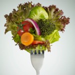 Gabel mit Salat